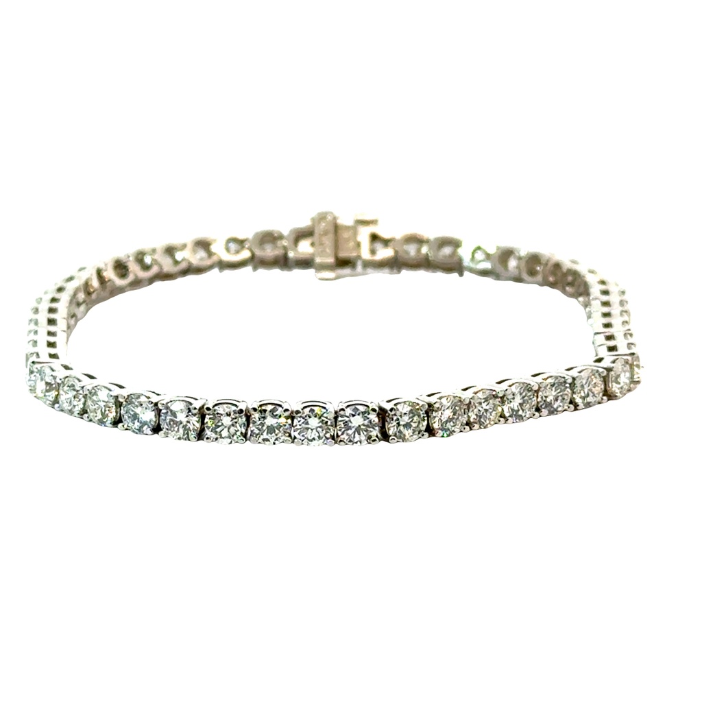 [TENNISBRACELET] 14Kt White Gold Tennis Bracelet With (48) Round Diamonds Weighing 8.56cttw