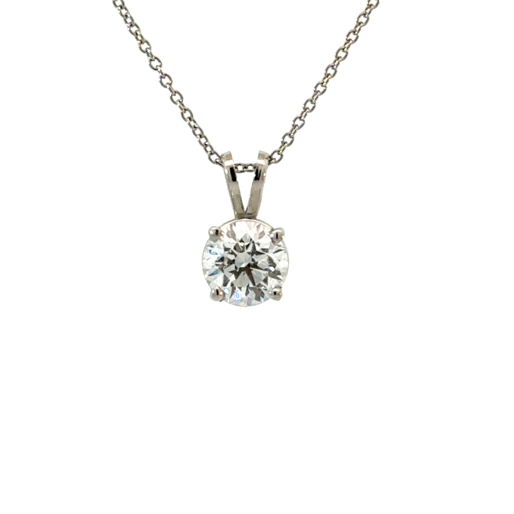 Platinum Solitaire Necklace With A Round Diamond Weighing 2.00ct