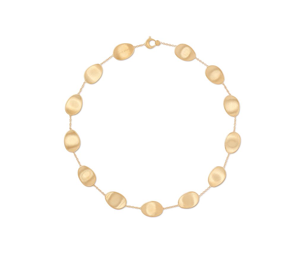 18Kt Yellow Gold Lunaria Station Necklace 17"