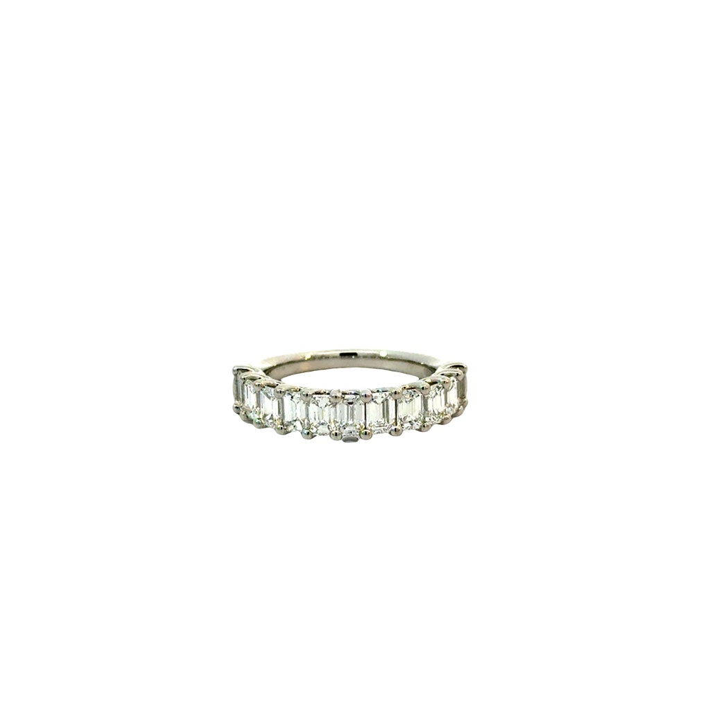 [B0.20ECHWNS-PT-1] Platinum Half Eternity Band With (11) Emerald Cut Diamond Weighing 1.92cttw
