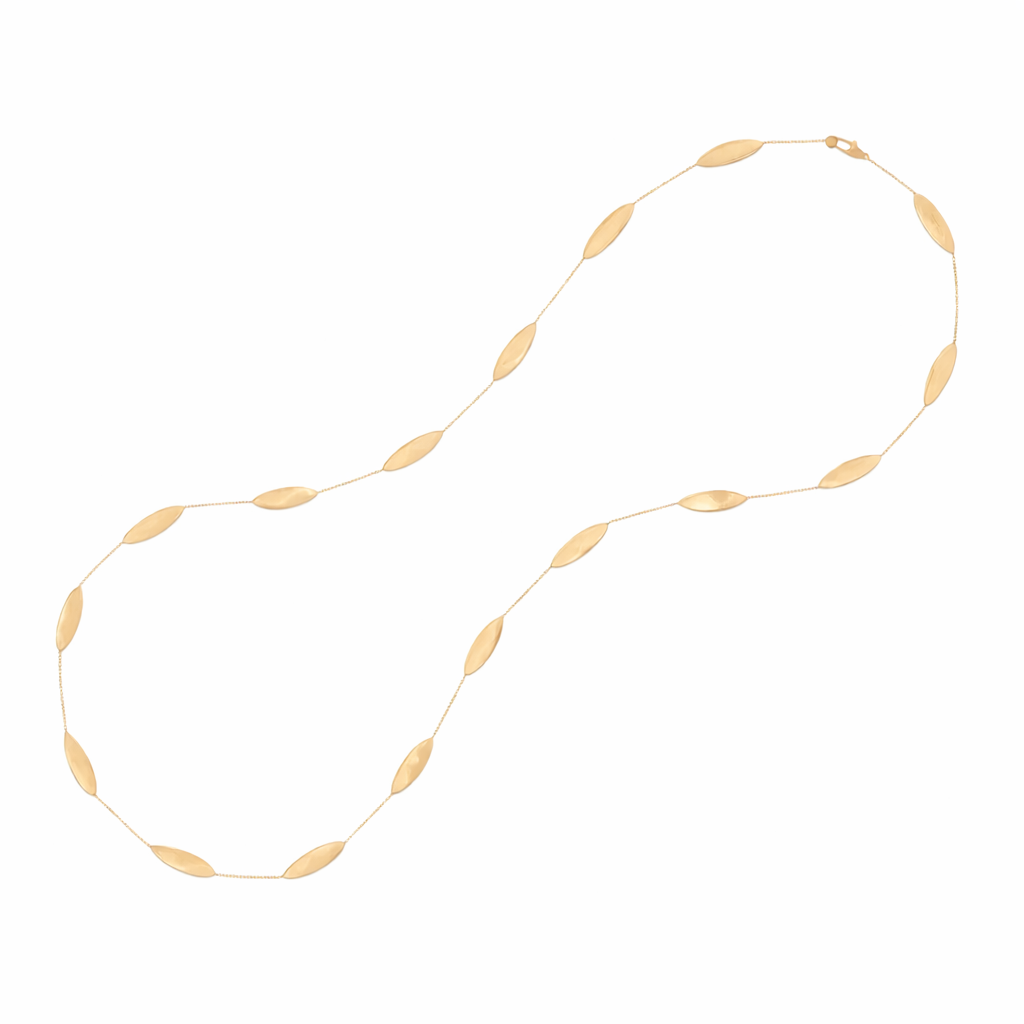 [CB2897_Y_02] 18Kt Yellow Gold Lunaria Twist Station Necklace 36"