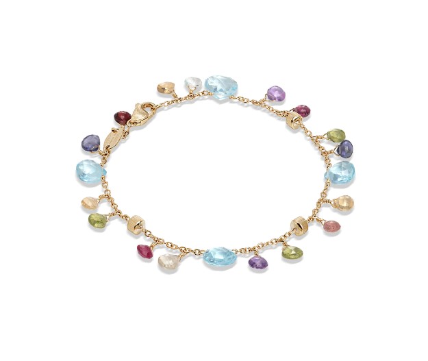 18Kt Yellow Gold Paradise Mixed Gemstone Bracelet 7.25"