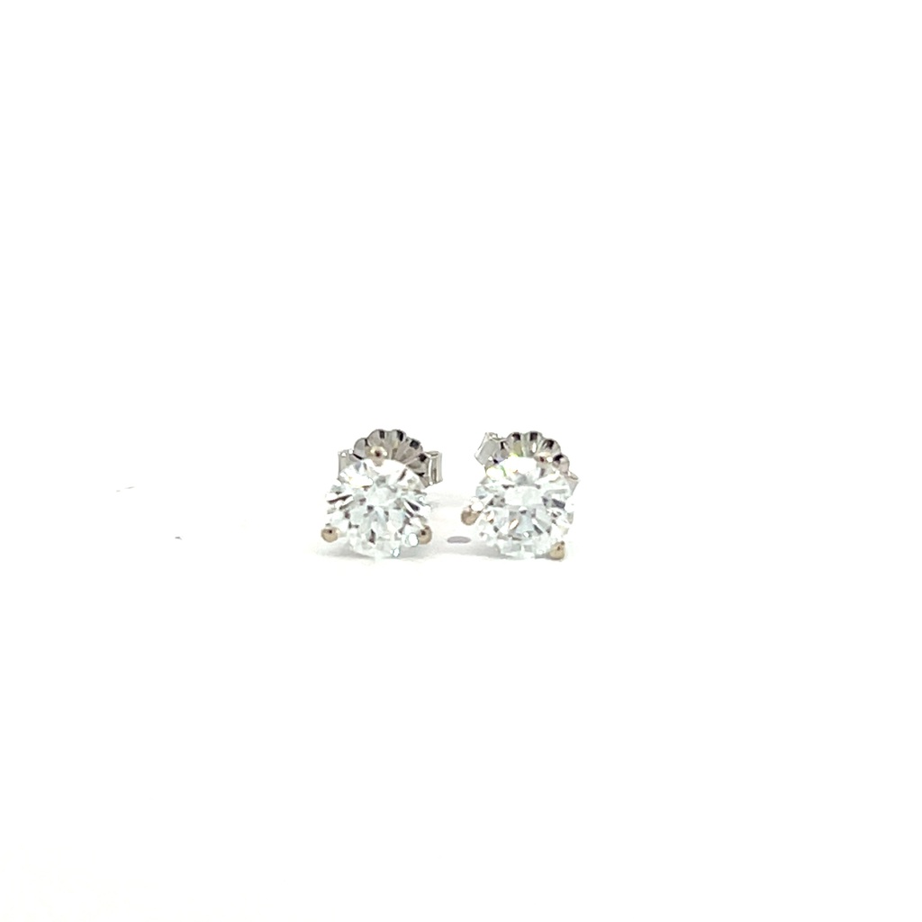Round Brilliant Cut Diamond Studs 1.81cttw J/SI1 GIA2516376622 GIA1505138516 14Kt White Gold Martini Pushbacks