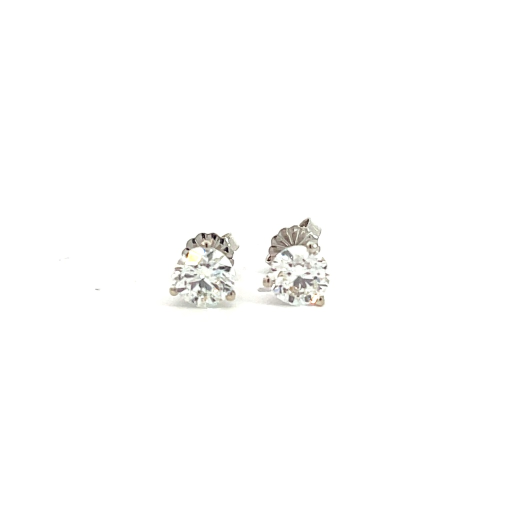 Round Brilliant Cut Diamond Studs 1.42cttw H/SI1 GIA650446909 GIA6505232997 14Kt White Gold Martini Pushbacks