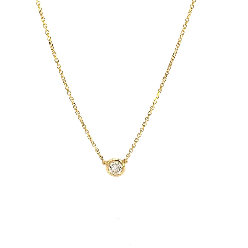 [C1-25-Y_388] 14Kt Yellow Gold Solitaire Necklace With A Round Diamond Weighing 0.24ct (copy)