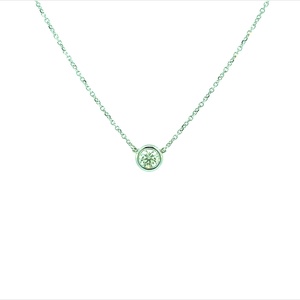 [C10-40-W_560] 14Kt White Gold Solitaire Necklace With A Round Diamond Weighing 0.40cttw