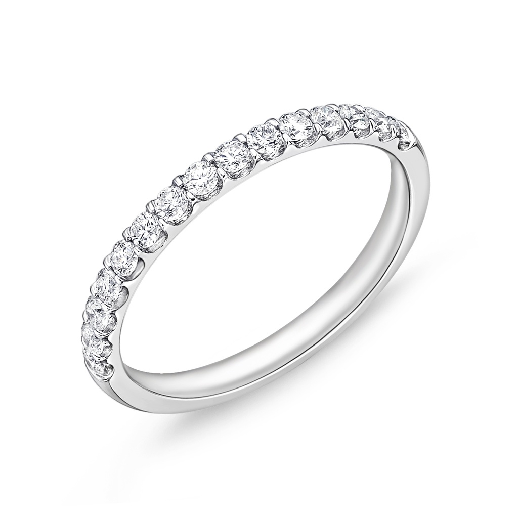 Platinum Odessa Half Eternity Band With (15) Round Diamonds Weighing 0.32cttw