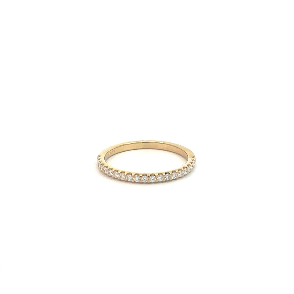 18Kt Yellow Gold Odessa Half Eternity Band With 21 Round Diamonds Weighing 0.24cttw