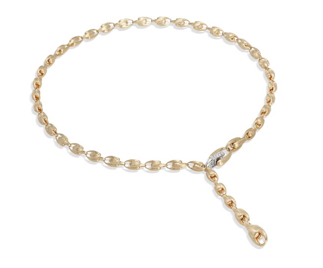 [CB2443_B_YW_Q6] 18Kt Two Toned Diamond Lucia Lariat Necklace 0.18cttw 
