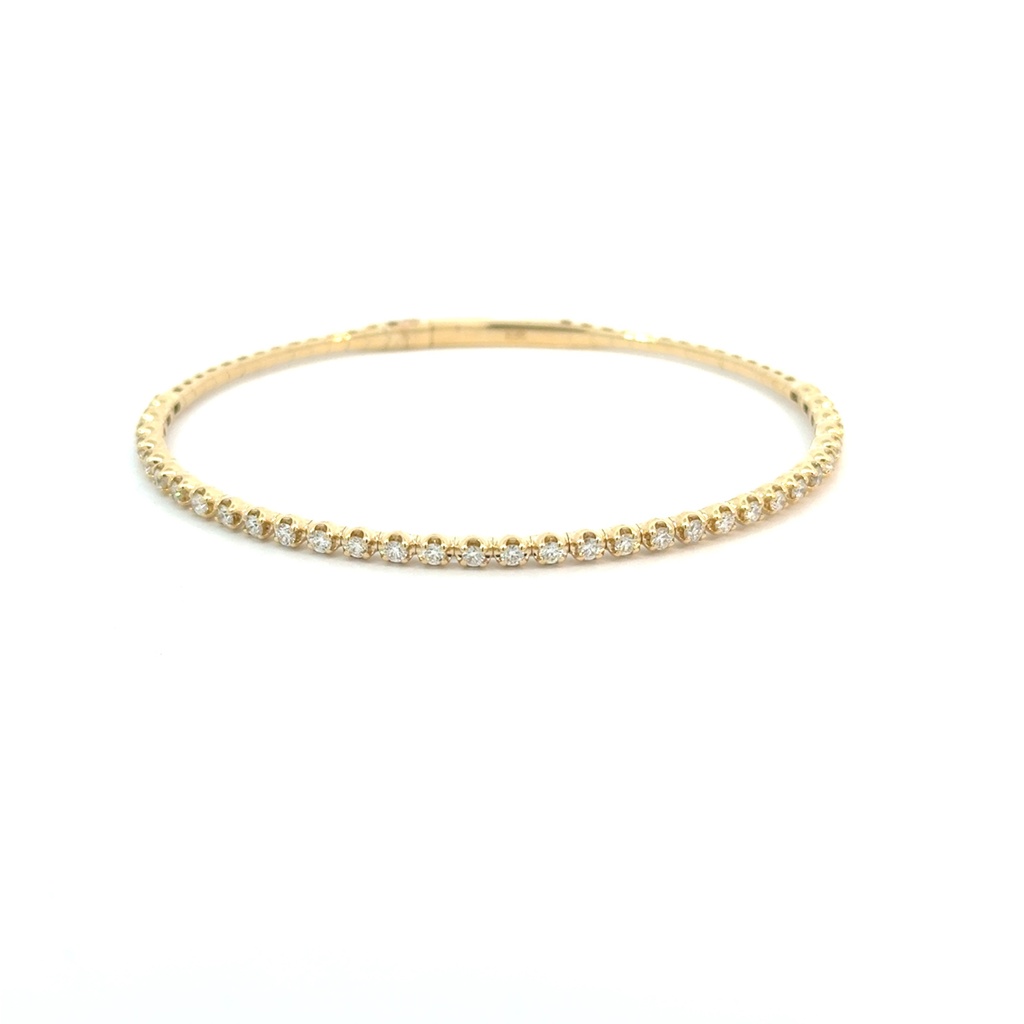 [BDD4270-326] 14Kt Yellow Gold Bangle With (33) Round Diamonds Weighing 0.95cttw