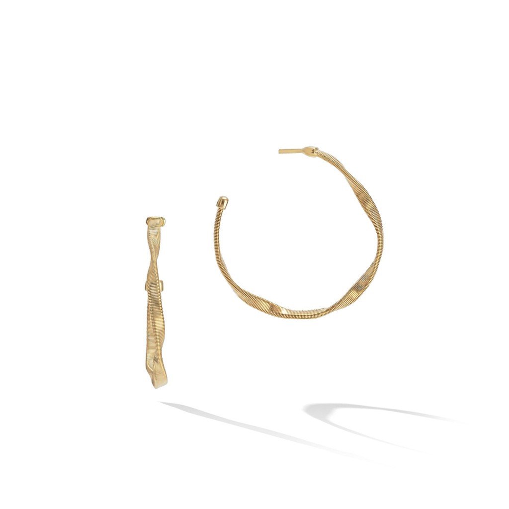 [OG255_Y_01] 18Kt Yellow Gold Marrakech Twisted Hoops