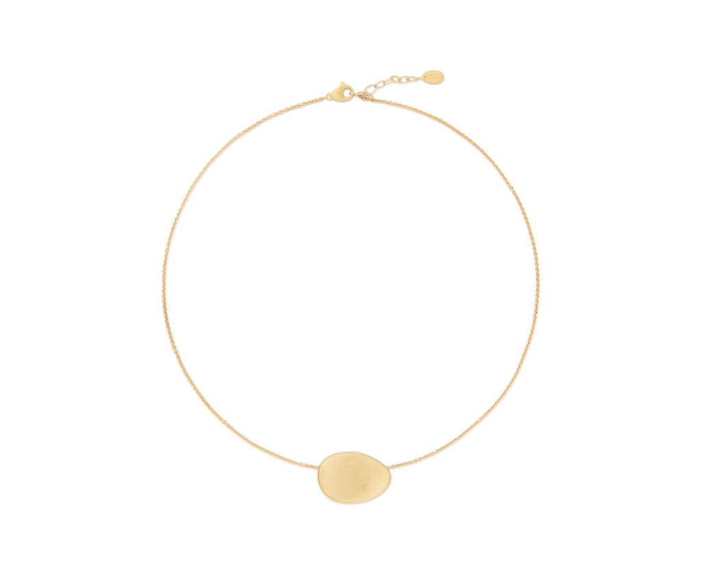 [CB2966_Y_02] 18Kt Yellow Gold Lunaria Sideways Pendant Necklace
