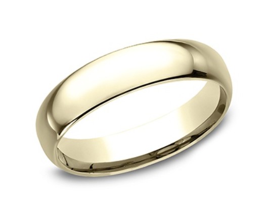 14Kt Yellow Gold 5mm Light Comfort Fit Band Sz10