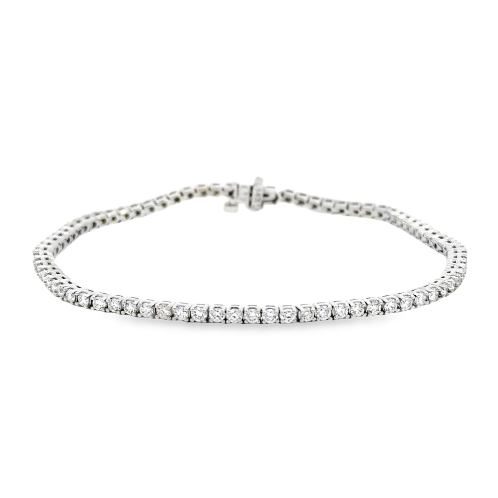 [RDMEP2] 14Kt White Gold Tennis Bracelet With (77) Round Diamonds Weighing 2.23cttw