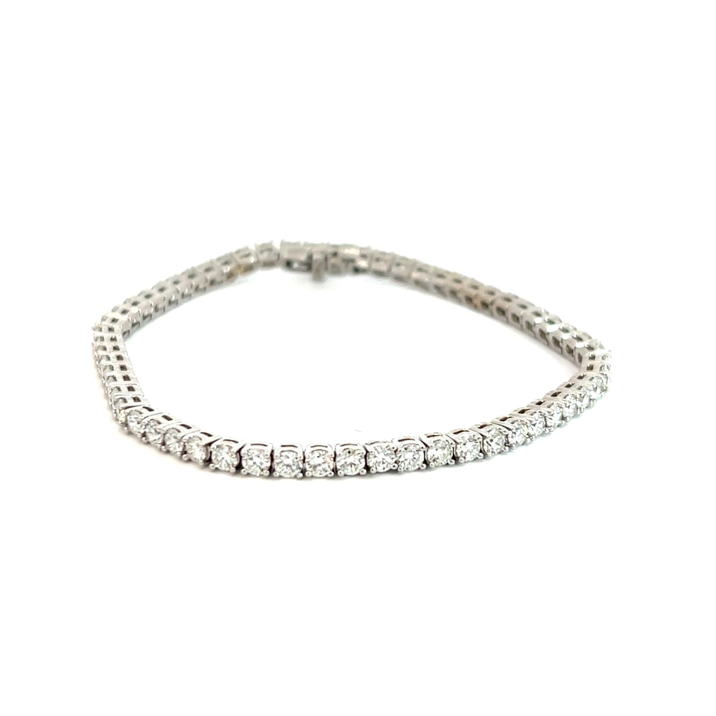 [BW410] 14Kt White Gold Tennis Bracelet With (59) Round Diamonds Weighing 5.00cttw
