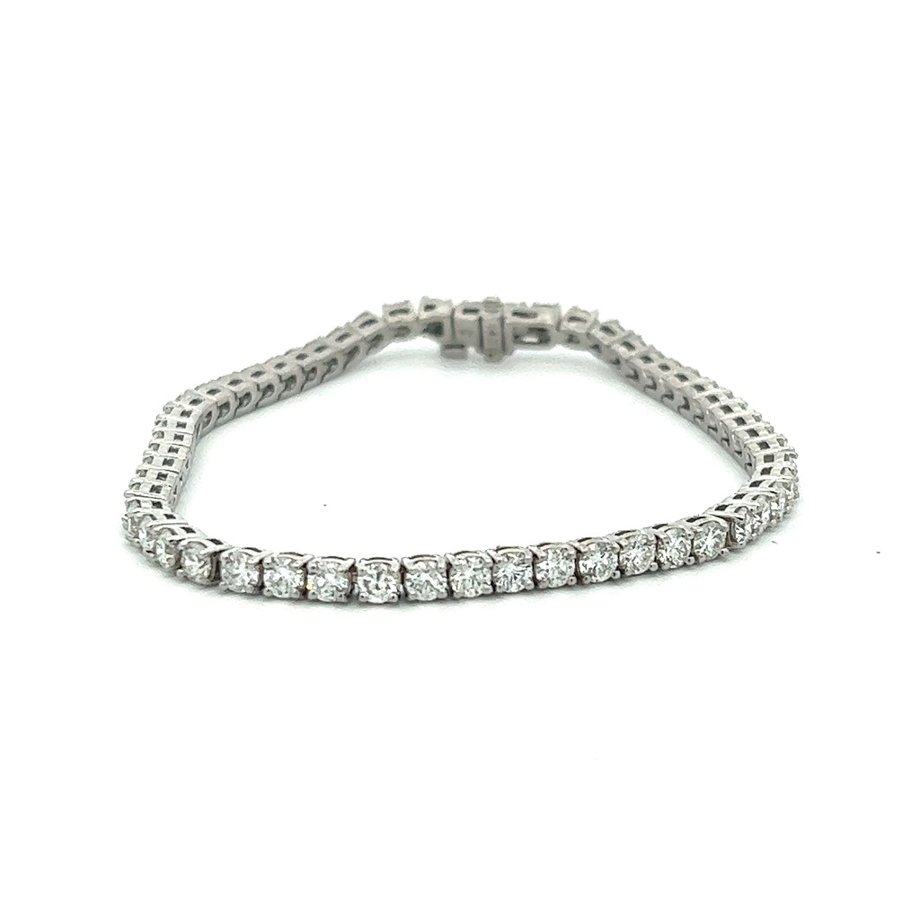 [BW410] 14Kt White Gold Tennis Bracelet With (53) Round Diamonds Weighing 6.27cttw