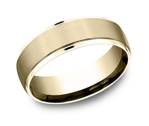 [LCF76502S14KY10] 14Kt Yellow Gold 6.5mm Satin Center Light Comfort Fit Band Sz11
