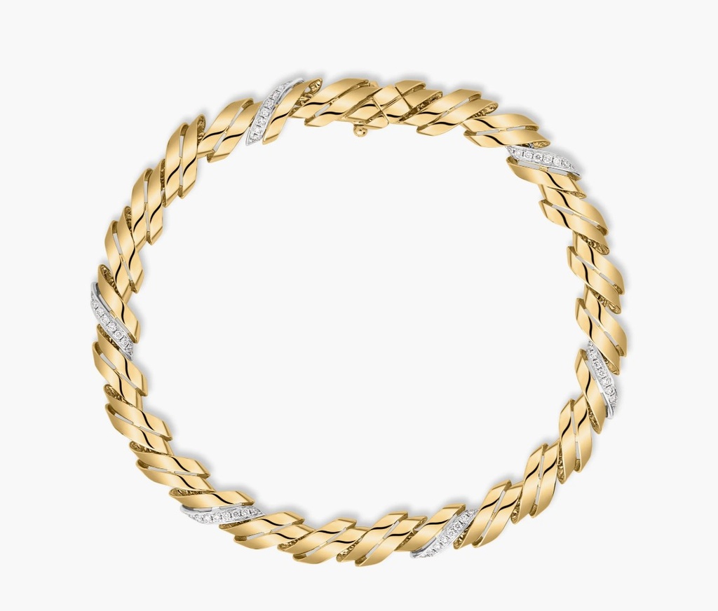 [8883951AJLBX] 18Kt Two Toned San Marco Diamond Bracelet 0.21cttw