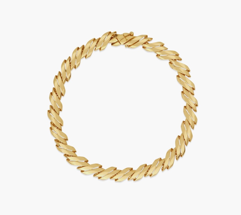 [8883953AYLB0] 18Kt Yellow Gold San Marco Link Bracelet 7"