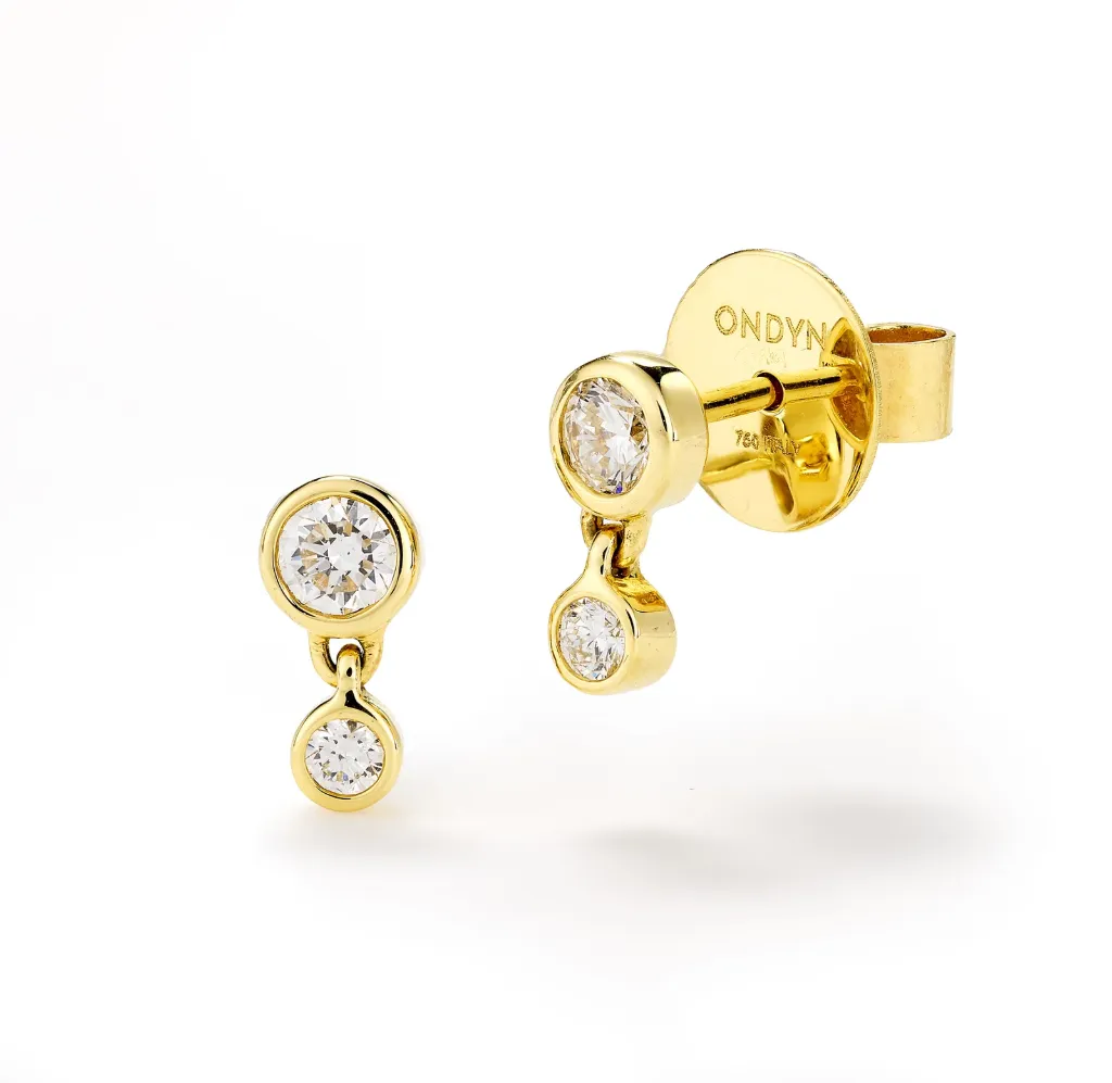 [EG8DI1068] 18Kt Yellow Gold Vera Single Drop Diamond Studs 0.47cttw