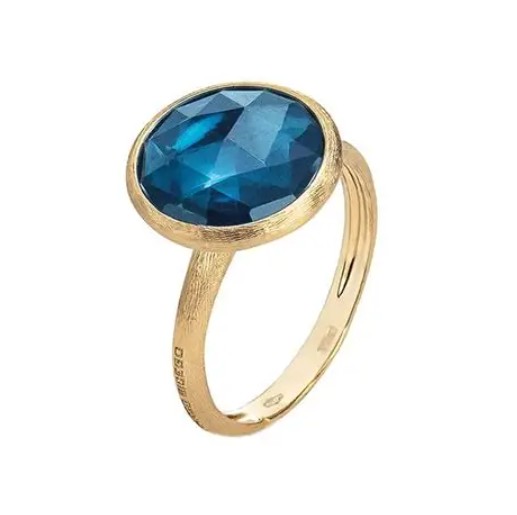 [AB586_TPL01_Y_02] 18Kt Yellow Gold Jaipur London Blue Topaz Ring sz7