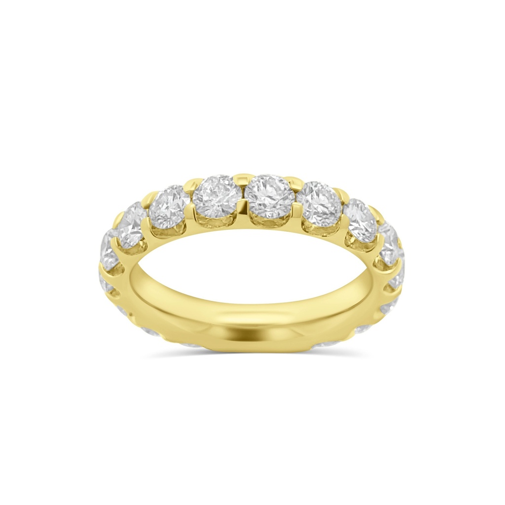 18Kt Yellow Gold Eternity Band With (18) Round Diamonds Weighing 3.00cttw