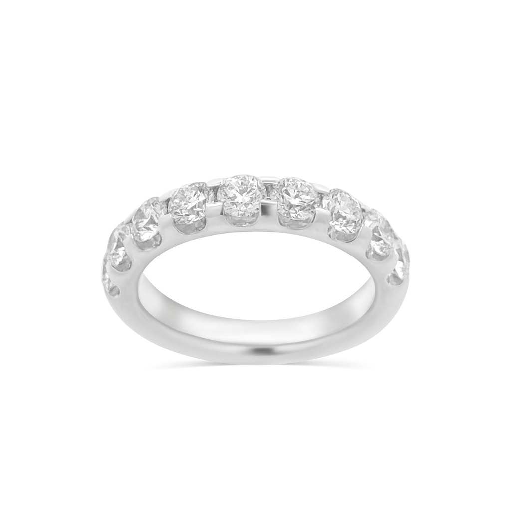 Platinum Band With (9) Round Diamonds Weighing 1.50cttw