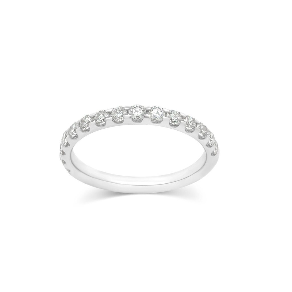 Platinum Band With (15) Round Diamonds Weighing 0.50cttw