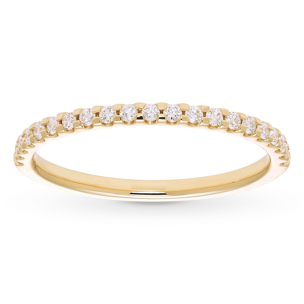 18Kt Yellow Gold Band With (21) Round Diamonds Weighing 0.25cttw