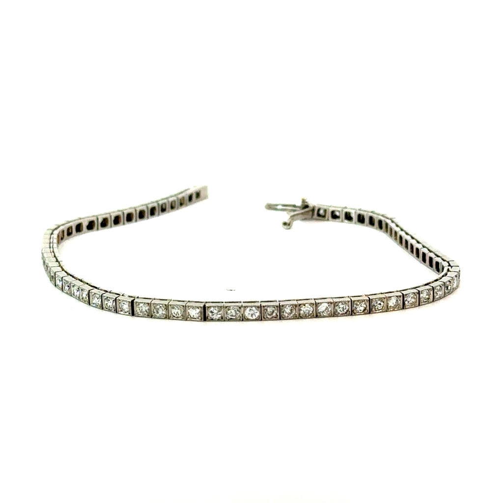 [05282026-01] Platinum Line Bracelet With (70) Round Diamonds Weighing 2.10cttw