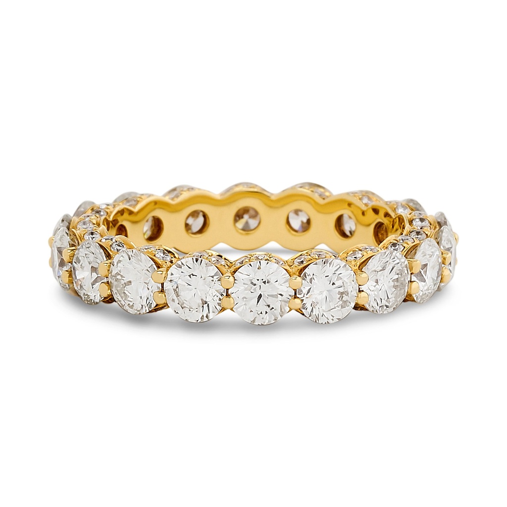 [OR18125-O] 18Kt Yellow Gold Eternity Band With Diamonds Weighing 3.85cttw