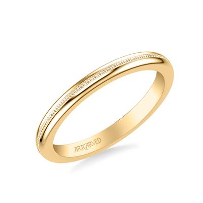 14Kt Yellow Gold 2.3mm Milgrain Center Band sz6.5