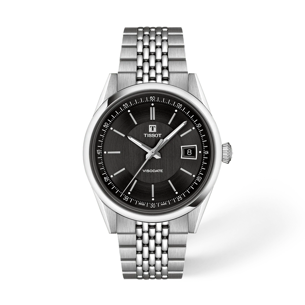 Stainless Steel Visodate 39mm Black Dial Automatic Watch