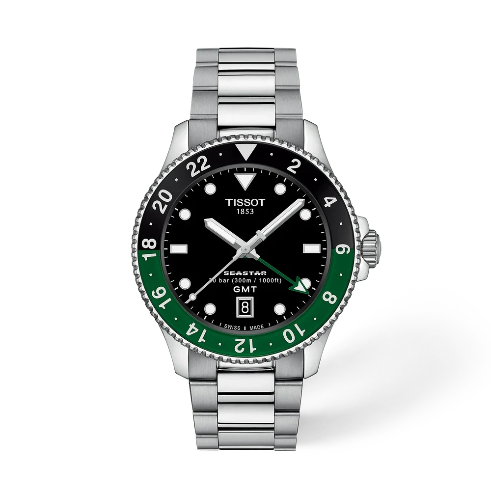Stainless Steel Seastar 1000 40mm Quartz Black Dial Watch