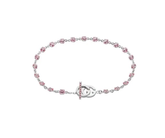 Pink Tourmaline Running GG Chain Bracelet