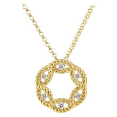 Diamond Barocco Circle Necklace 0.06cttw