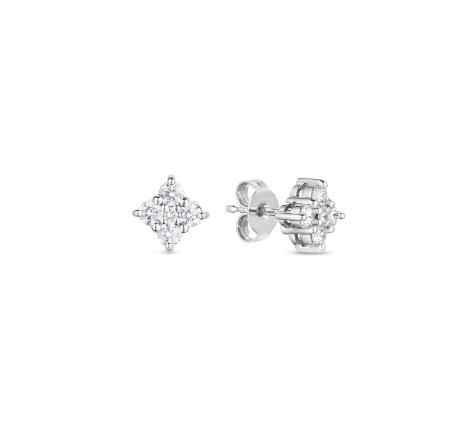 Diamond Flower Studs Earrings 0.45cttw