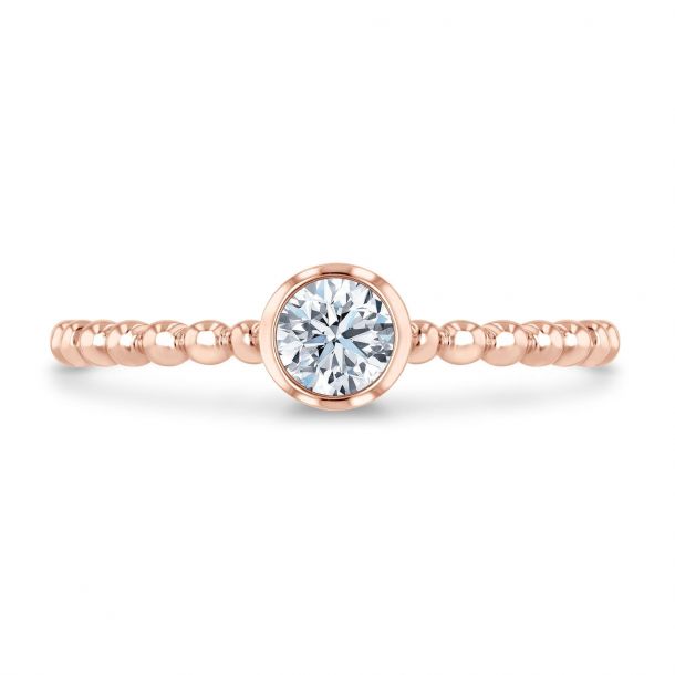 De Beers Forevermark Diamond Bezel Beaded Stackable Ring 0.14cttw FM9257562