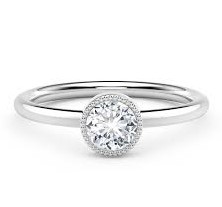 [NKFMT3410.30-WG] De Beers Forevermark Diamond Milgrain Bezel Stackable Ring 0.30cttw FM8092897