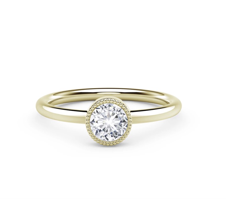 [NKFMT3410.30-YG] De Beers Forevermark Diamond Milgrain Bezel Stackable Ring 0.30cttw FM9357851