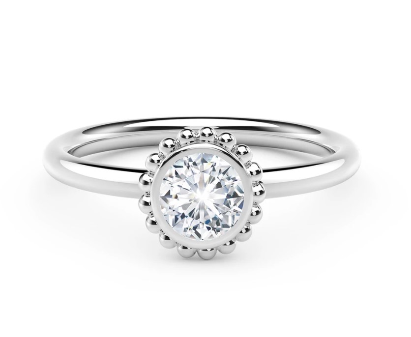 De Beers Forevermark Diamond Beaded Bezel Stackable Ring 0.30cttw FM51337867