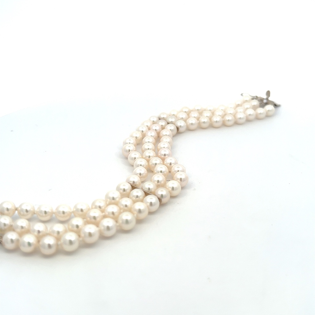 Cultured Pearl Three Strand Bracelet