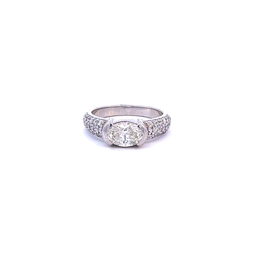 [80040209] Diamond Ring with Pavè Band 1.59ct