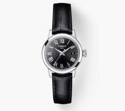 [T129.210.16.053.00] 28mm Black Dial Watch with a Leather Strap