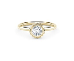[NKFMT3400.30-YG] De Beers Forevermark Diamond Bezel Beaded Stackable Ring 0.31cttw FM9633750