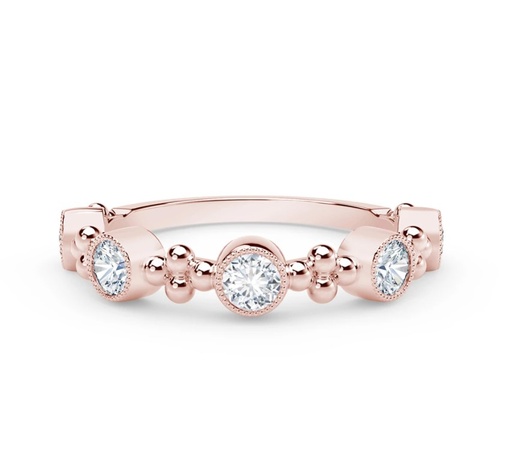[FR-1308-RD-050-DC-R-0650] De Beers Forevermark Five Stone Diamond Stackable Band 0.58cttw