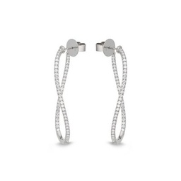 [CHHO21245268W72000] Diamond Twisted Hoop Earrings 1.46cttw