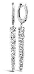 [FHUB25411128W72000] 18Kt White Gold Identity Drop Earrings with (18) Round Diamonds Weighing 1.65cttw