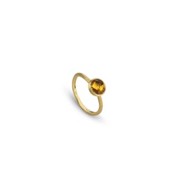 [AB632 QG01 Y 02] 18Kt Yellow Gold Petite Citrine Jaipur Ring Sz7