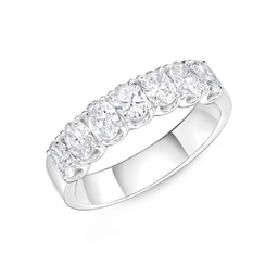 [ERGA1166500PT72000] Platinum Seven Stone Band With Oval Diamonds Weighing 1.36cttw